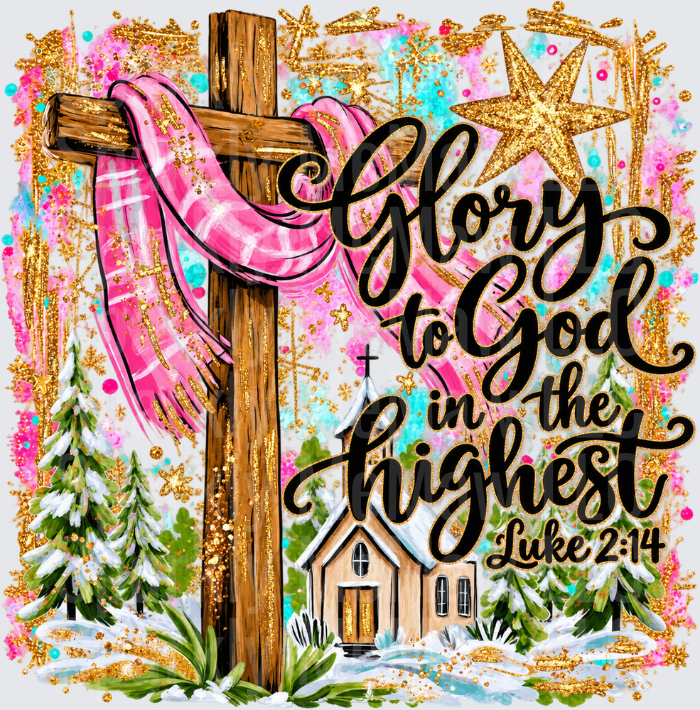 Glory to God Luke 2:14 this is a UV DTF Decal