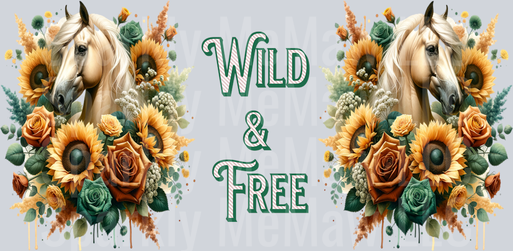 Wild and Free 16 oz Glass Tumbler Wrap-2