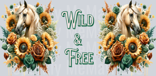 Wild and Free 16 oz Glass Tumbler Wrap-2