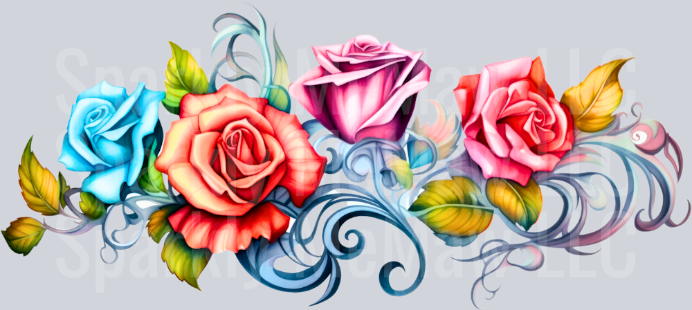 Roses 16 oz UV DTF Wrap