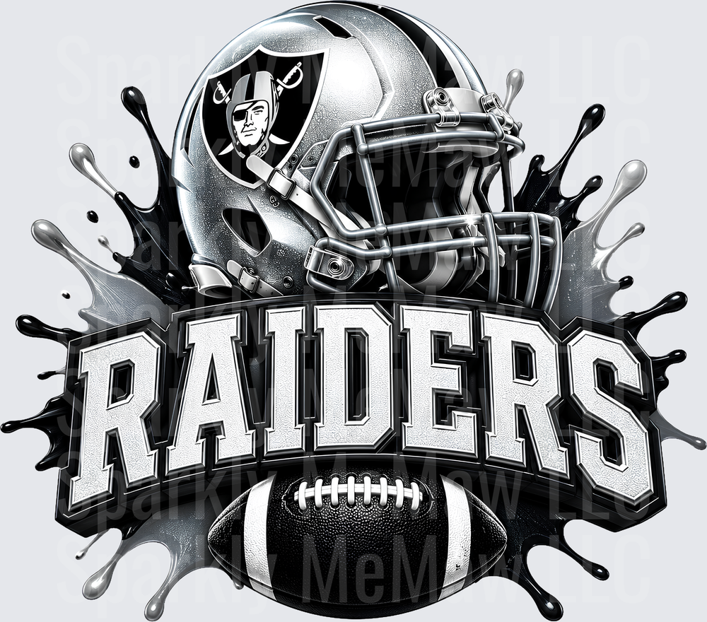 Raiders Helmet Splash This is a UV DTF Decal