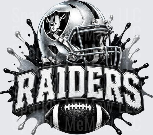 Raiders Helmet Splash This is a UV DTF Decal