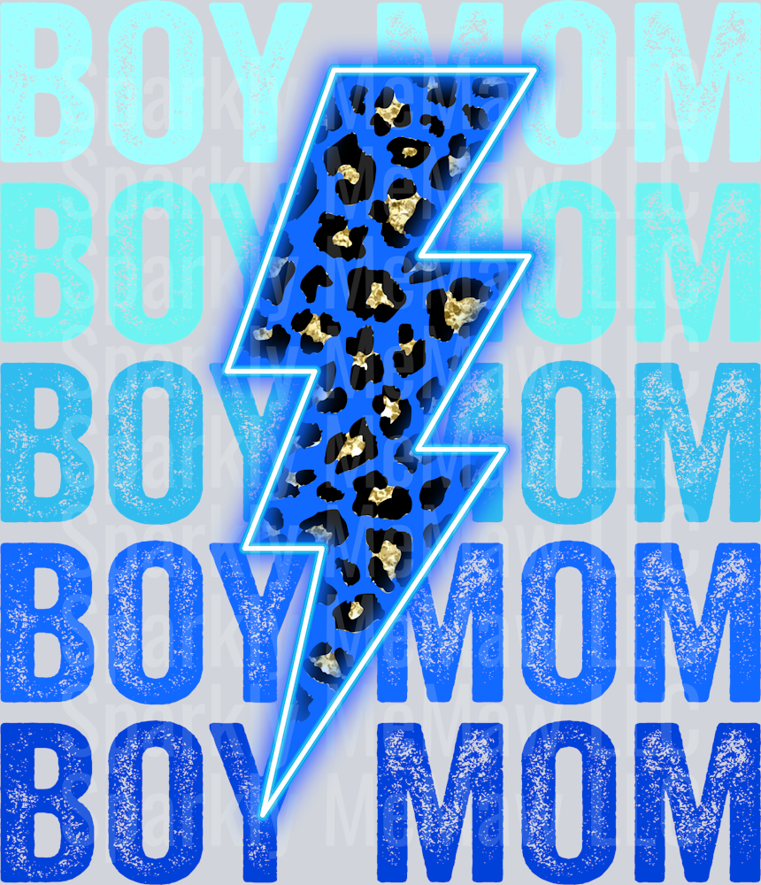 Boy Mom Blue UV DTF Decal