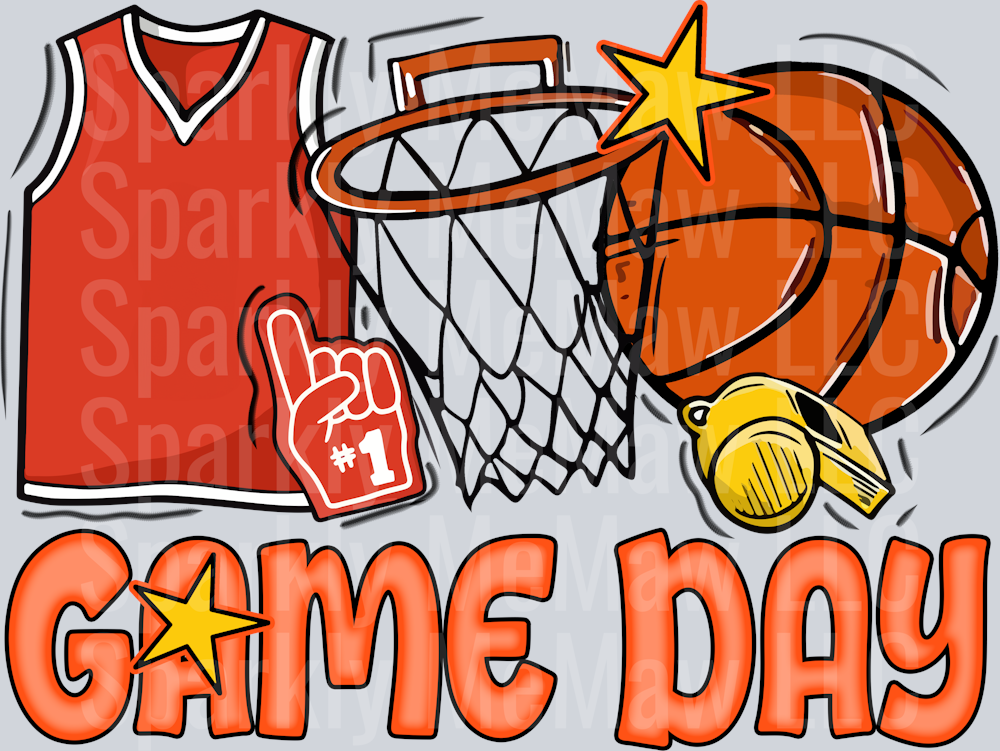 Basketball Game Day UV DTF Decal (printed in width)