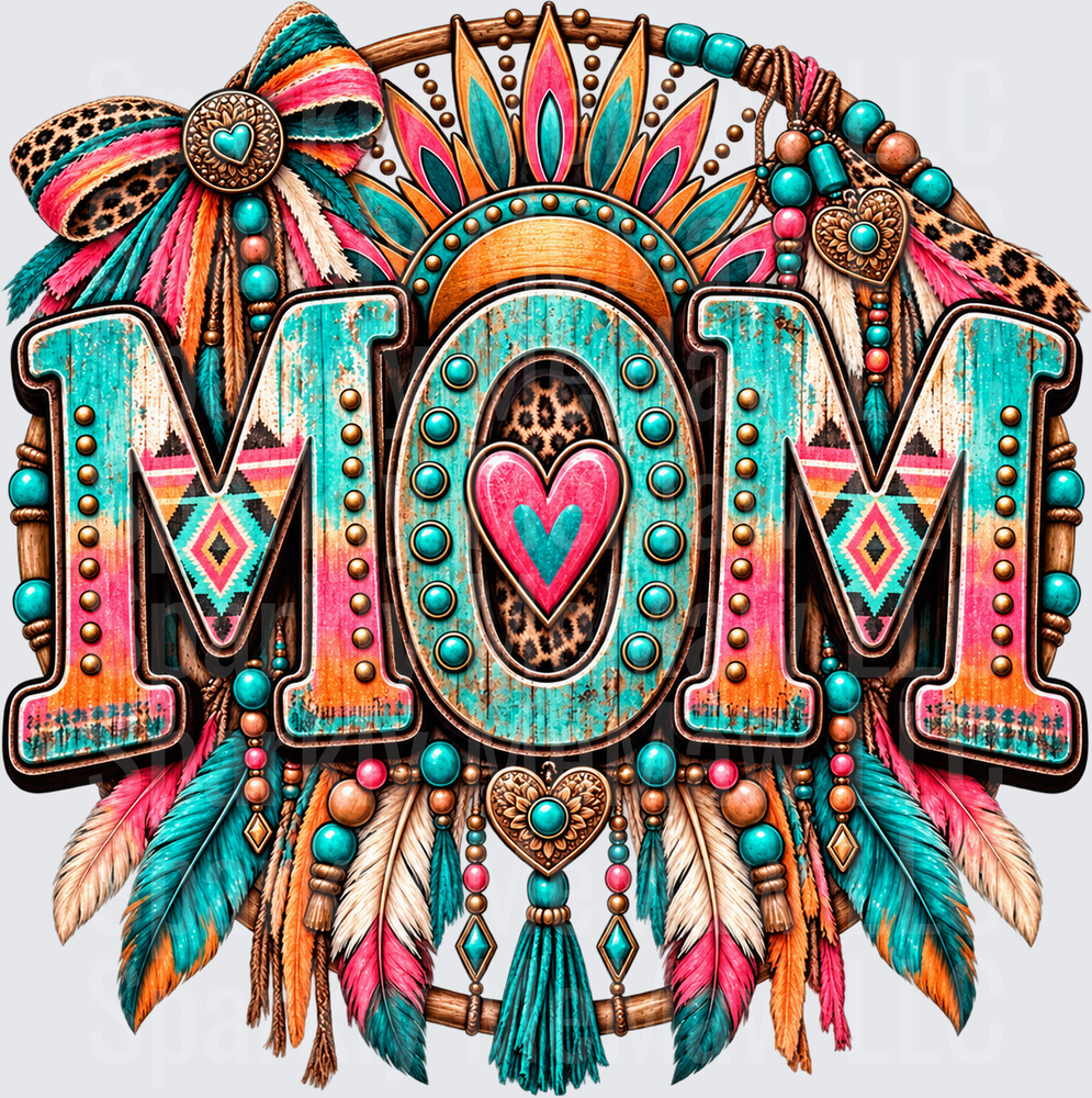 Boho Western MOM Dream Catcher UV DTF Decal