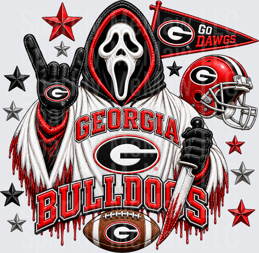 Georgia Bulldogs Ghostface Horror UV DTF Decal
