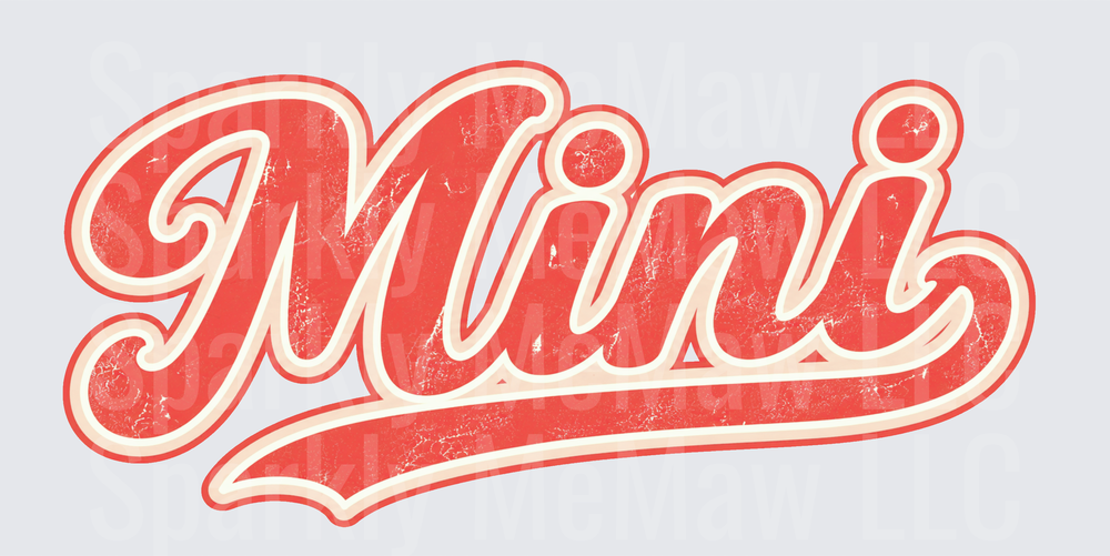 Mini Retro Script UV DTF Decal