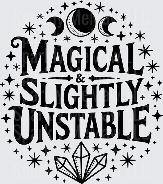 Magical and Slightly Unstable Witchy Moon Phases Crystal Stars UV DTF Decal