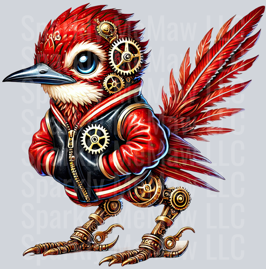 Red Road Runner SteamPunk UV DTF Decal 4