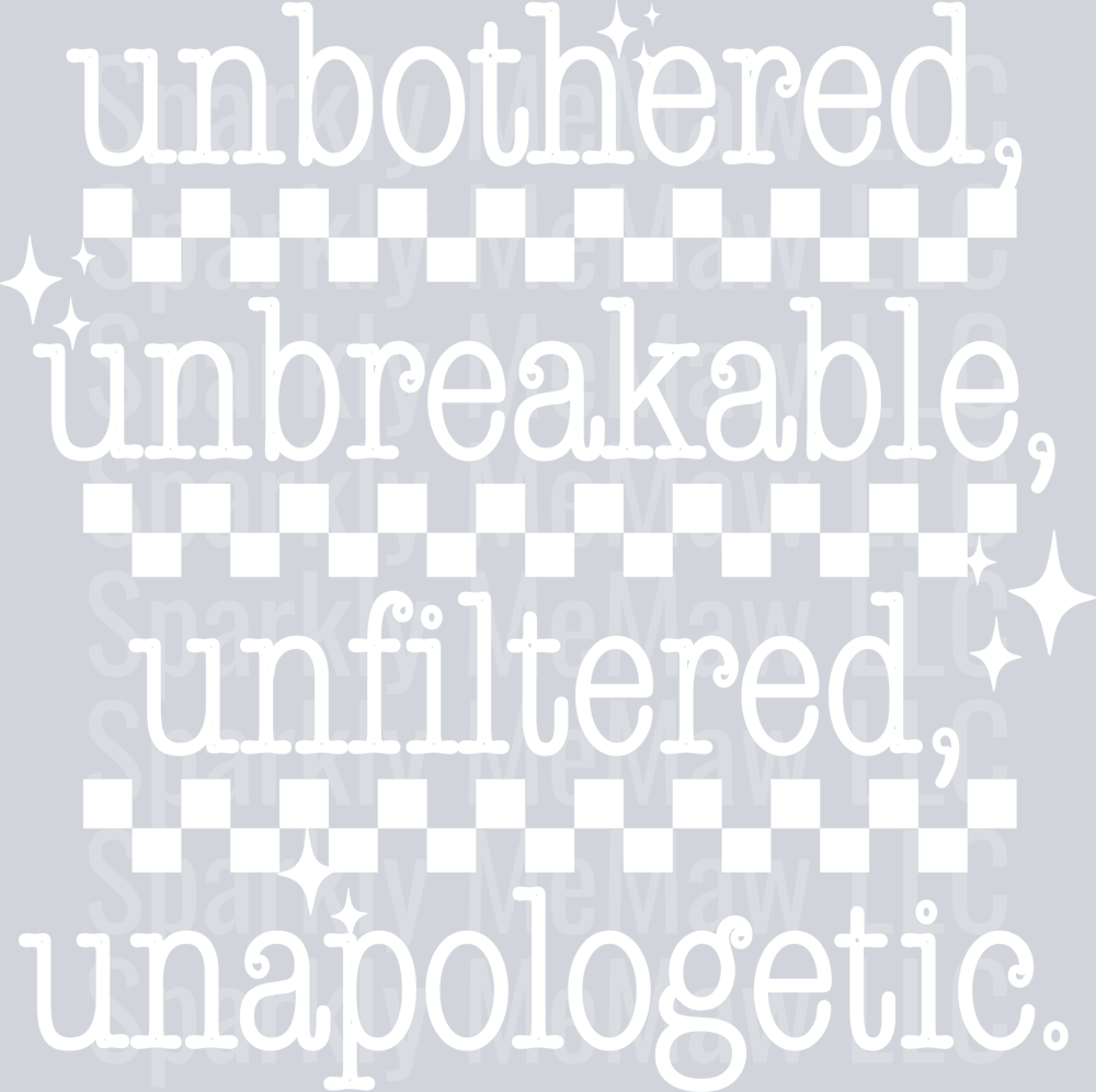 unbothered White UV DTF Decal