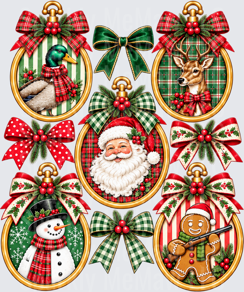 Christmas Ornament Collage UV DTF Decal