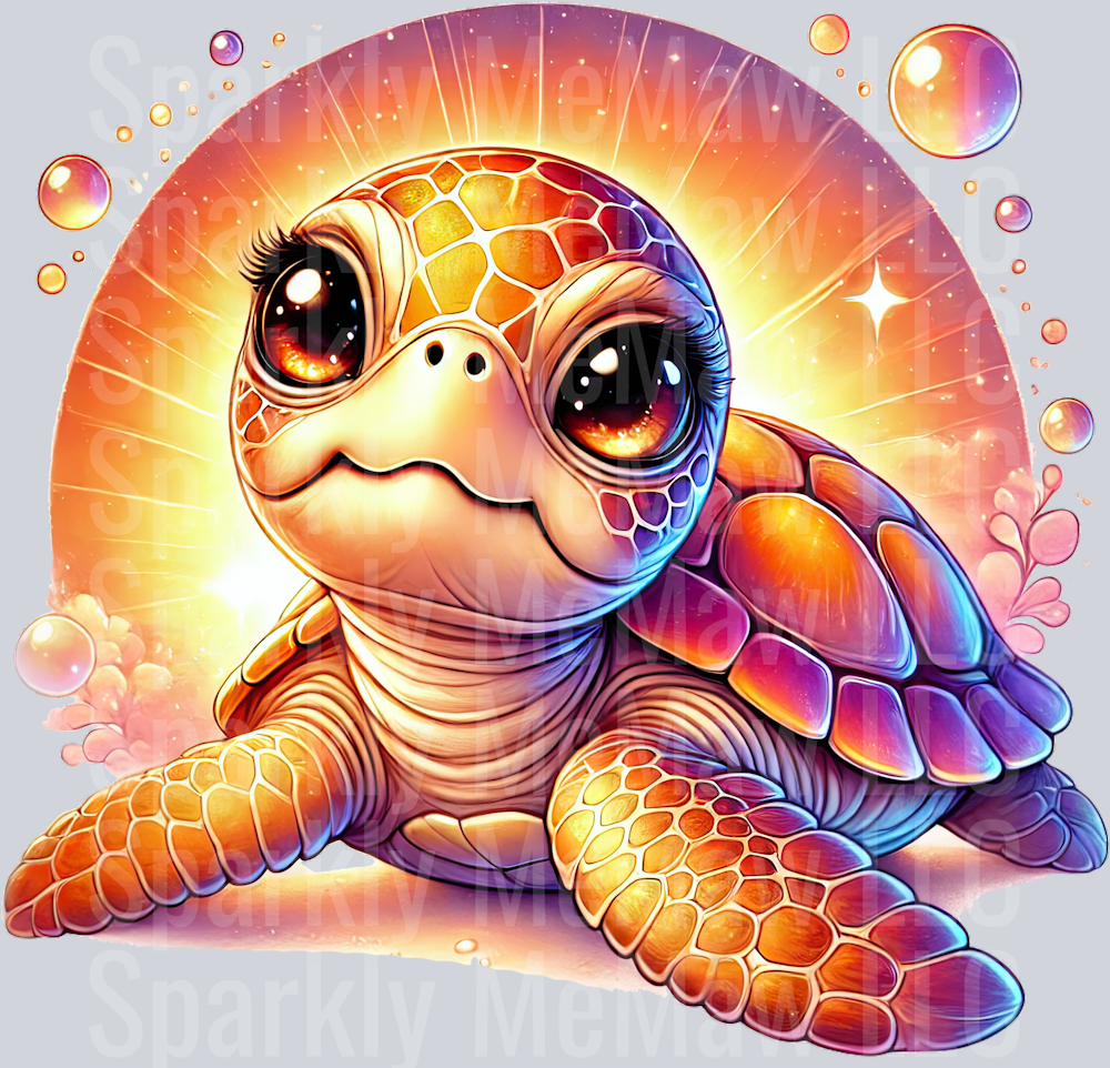17 Colorful Turtle Clipart UV DTF Decal