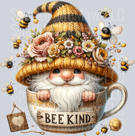 44 Bee Gnome UV DTF Clip Art Decal
