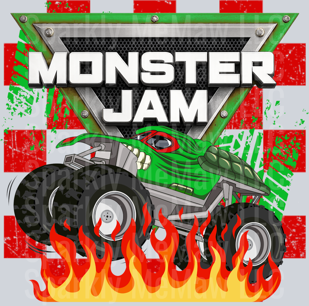 monster jam turtle truck DTF Transfer (fabrics)