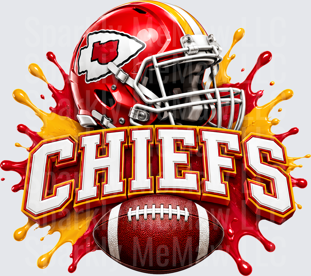 Kansas City Chiefs Helmet Splash UV DTF Decal