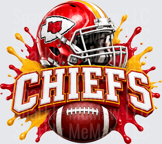 Kansas City Chiefs Helmet Splash UV DTF Decal