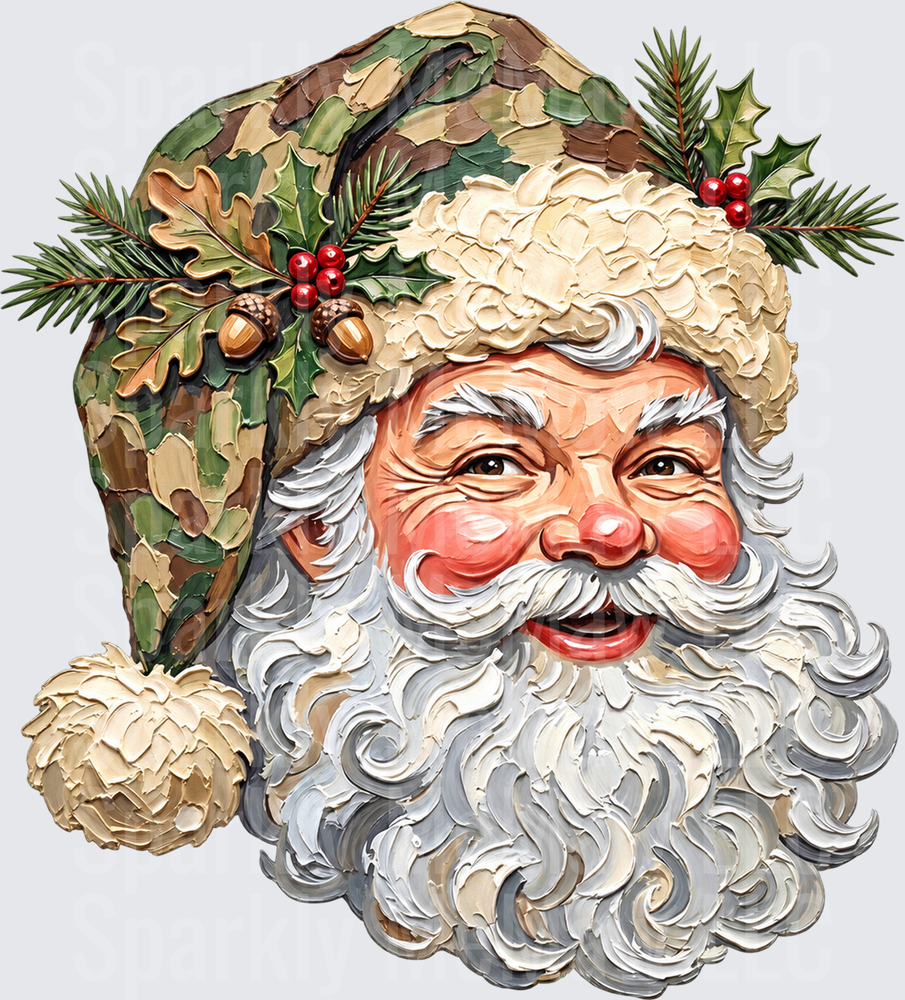 Camo Santa Claus UV DTF Decal