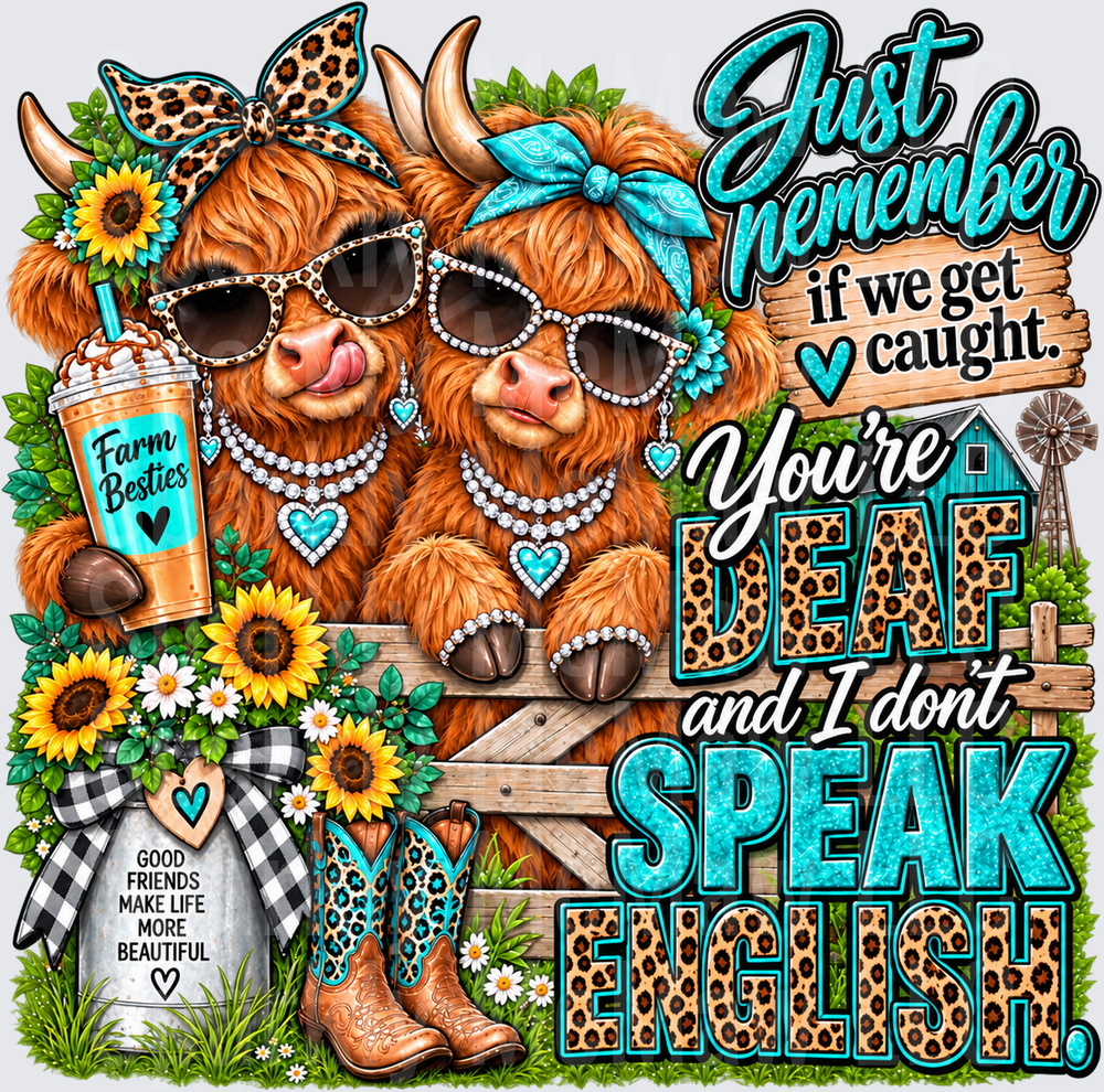 Farm Besties Highland Cows UV DTF DECAL (HARD SMOOTH SURFACE)