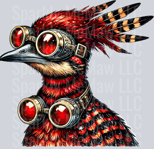 Red Road Runner SteamPunk UV DTF Decal 31