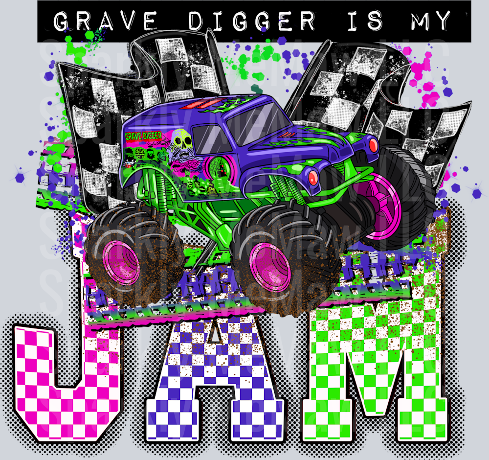 Grave digger UV DTF Decal