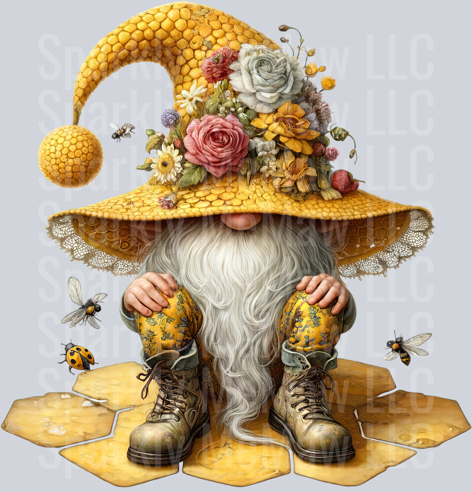31 Bee Gnome UV DTF Clip Art Decal