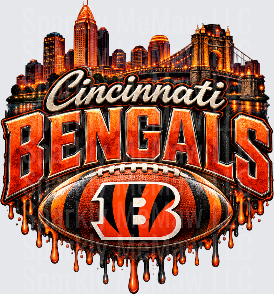 Cincinnati Bengals Skyline UV DTF Decal