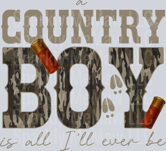 Country Boy Hunting Camouflage Shotgun Shells Design UV DTF Decal