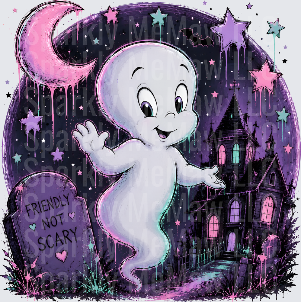 Casper Friendly Not Scary UV DTF Decal