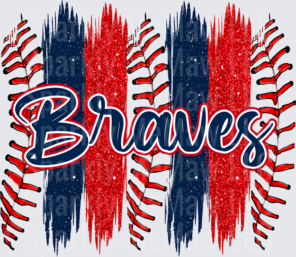 Braves Baseball Glitter Design UV DTF Decal