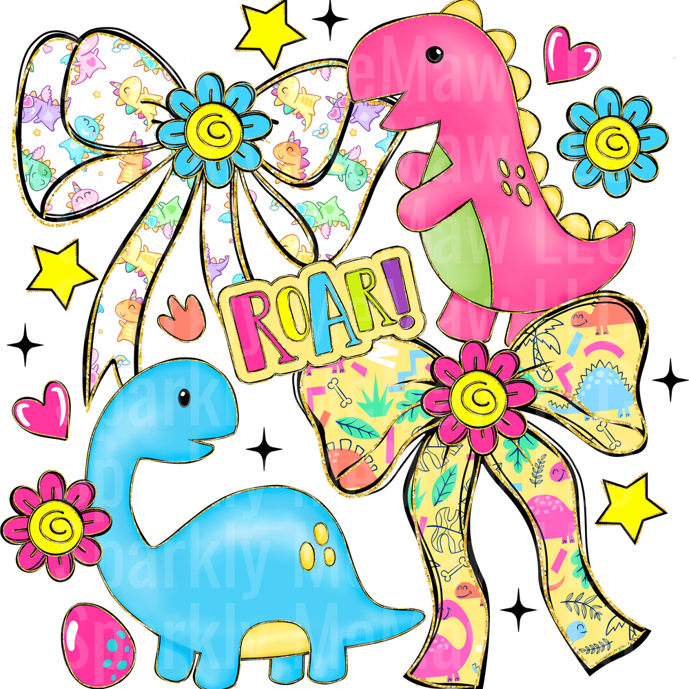 Coquette Dinos UV DTF Decal