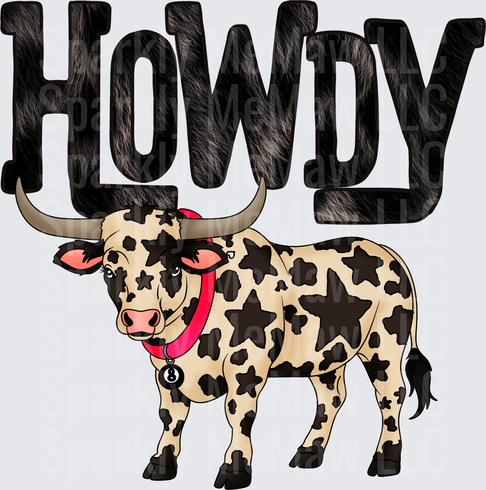 Howdy Longhorn Star Cow UV DTF Decal