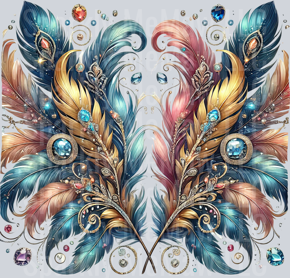 11 Fancy Feathers UV DTF Clip Art Decal