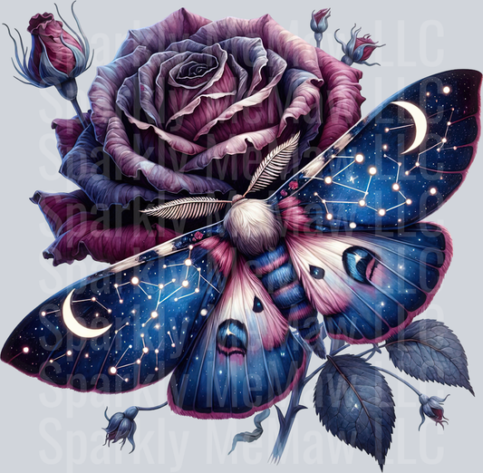 12 Nocturne Moth ClipArt Decal