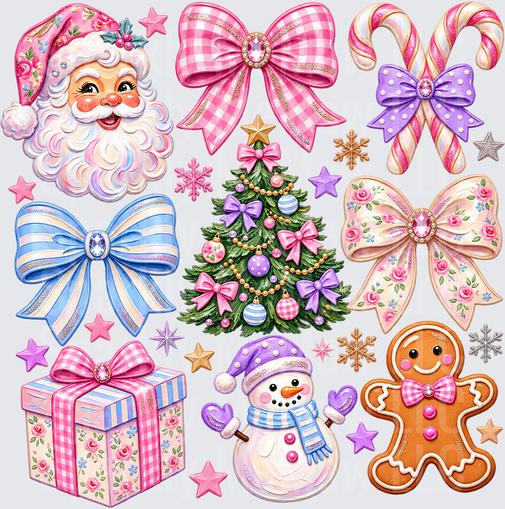 Pastel Christmas Collection UV DTF Decal