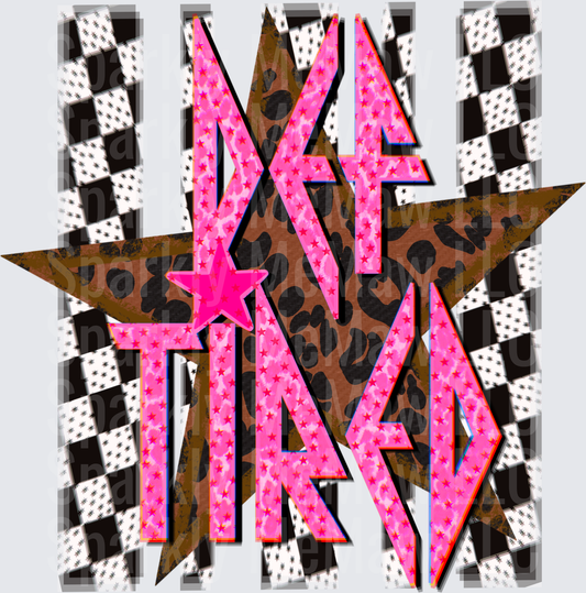 Mama Pink Star Leopard Print Lightning Bolt Black White Checkered UV DTF Decal