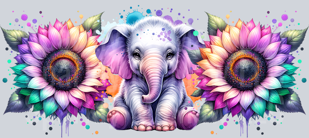 Elephant 16 oz Glass Tumbler Wrap