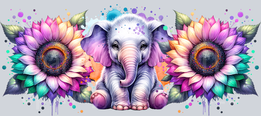 Elephant 16 oz Glass Tumbler Wrap