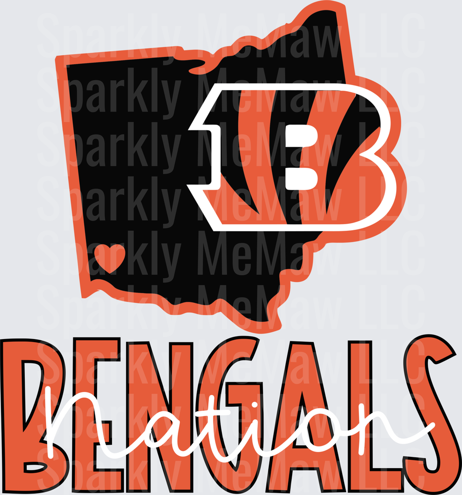 Cincinnati Bengals Nation Ohio UV DTF Decal