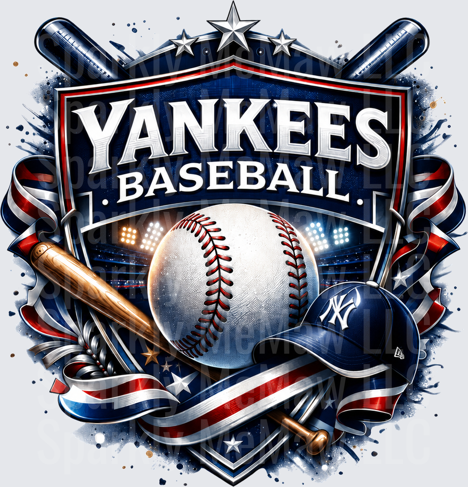 Yankees Baseball Shield UV DTF Decal