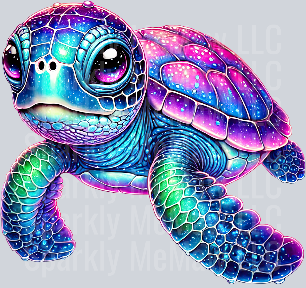 20 Colorful Turtle Clipart UV DTF Decal