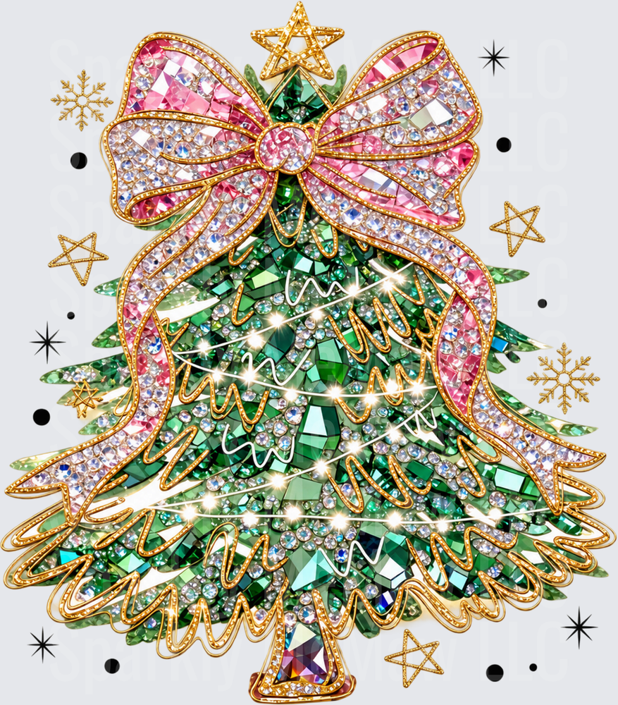 Bejeweled Christmas Tree UV DTF Decal