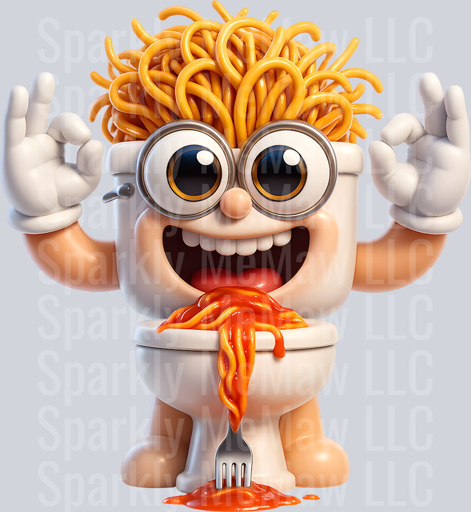 Spaghetti Tualetti Brain Rot UV DTF Decal