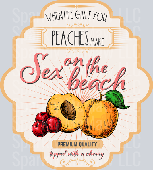 Sex on the beach label-01 UV DTF Decal