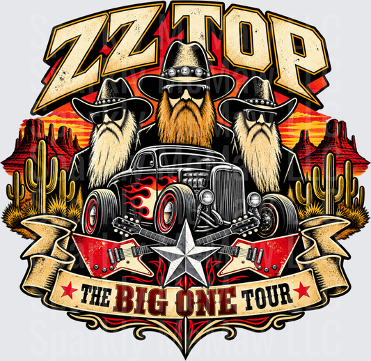 ZZ Top The Big One Tour UV DTF Decal