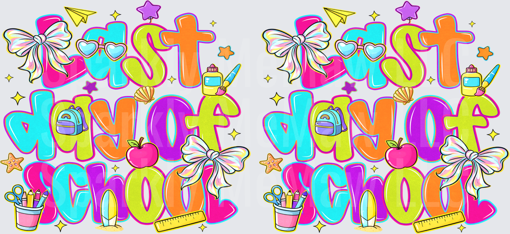 Groovy Just Dance School Vibes with Colorful Letters and School Supplies UV DTF 16 oz Wrap