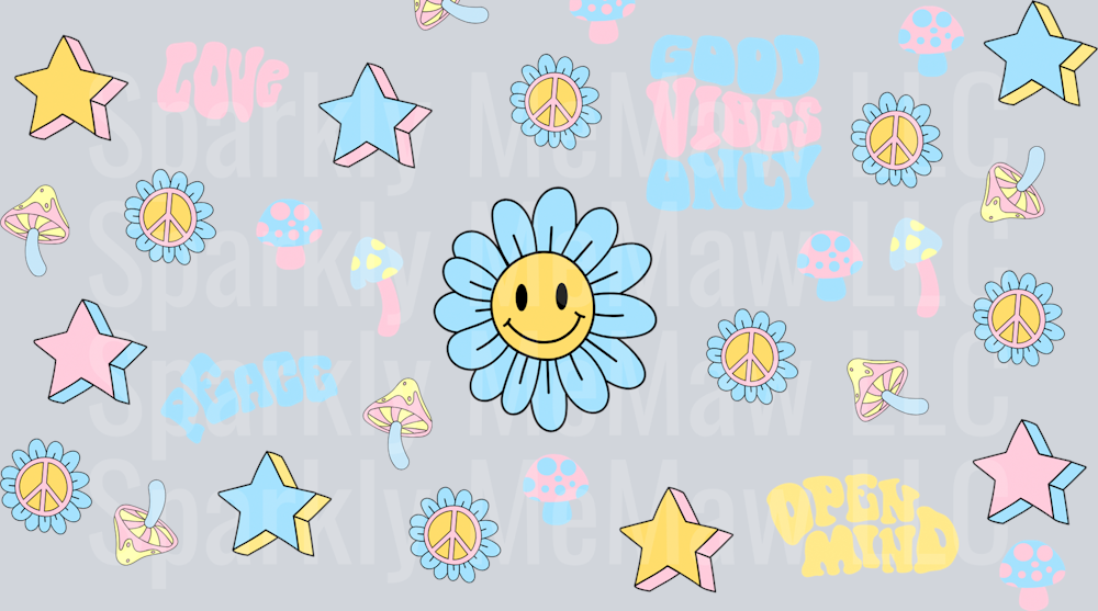 Retro Good Vibes 16 oz UV DTF Wrap