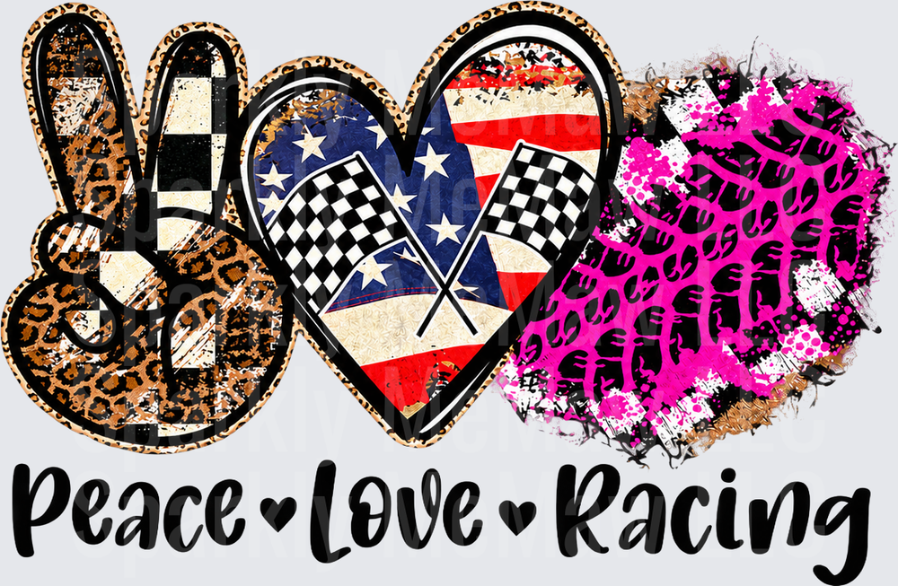 Peace Love Racing UV DTF Decal