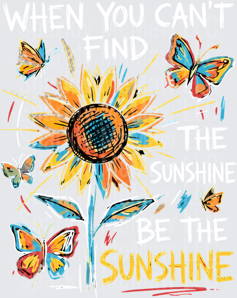 Sunflower Butterflies Sunshine UV DTF Decal
