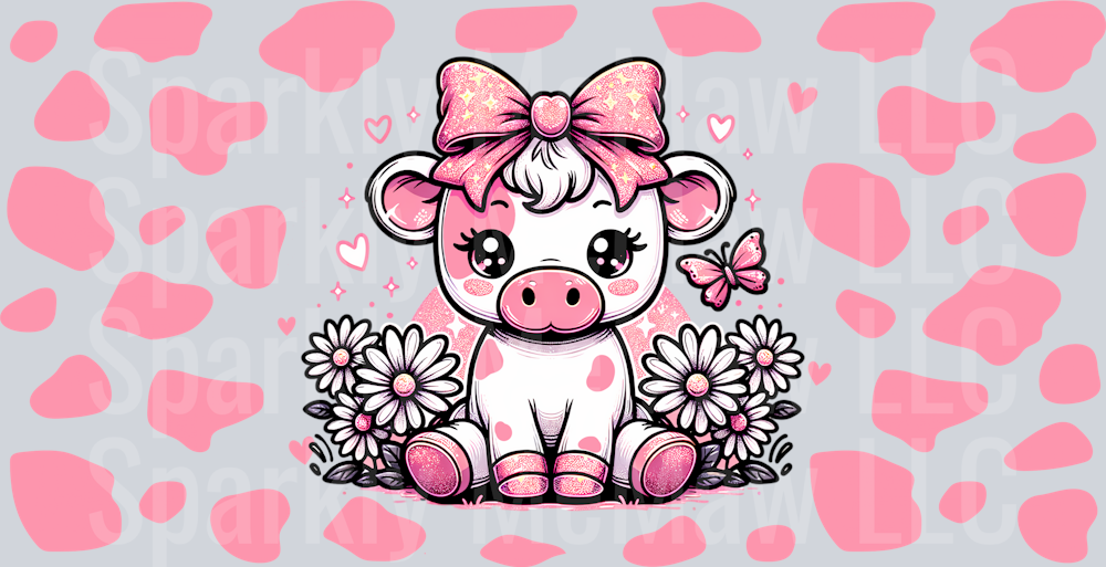 Pink Cow 16 oz UV DTF Wrap