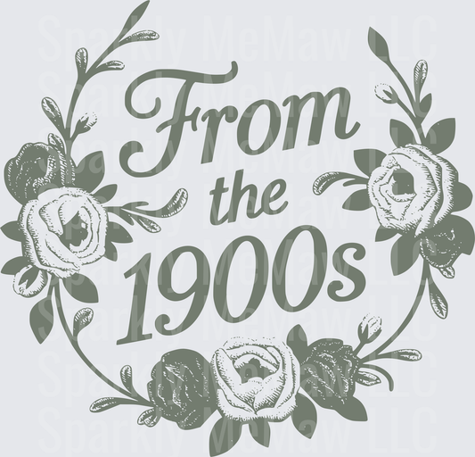 From the 1900s Vintage Floral Typography UV DTF Decal